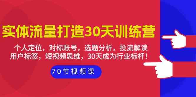 实体流量打造30天训练营：个人定位，对标账号，选题分析，投流解读（70节）-柚子网创