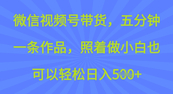 微信视频号带货，五分钟一条作品，照着做小白也可以轻松日入5张-柚子网创